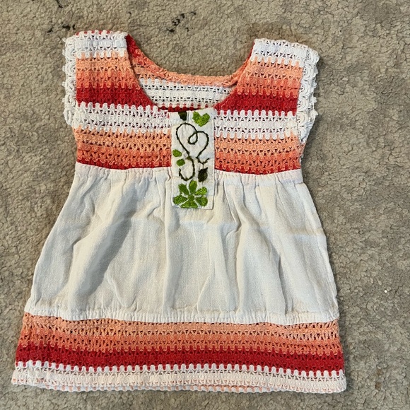 Other - Handmade Crochet‎ Kids Top - Red and White size 3-4